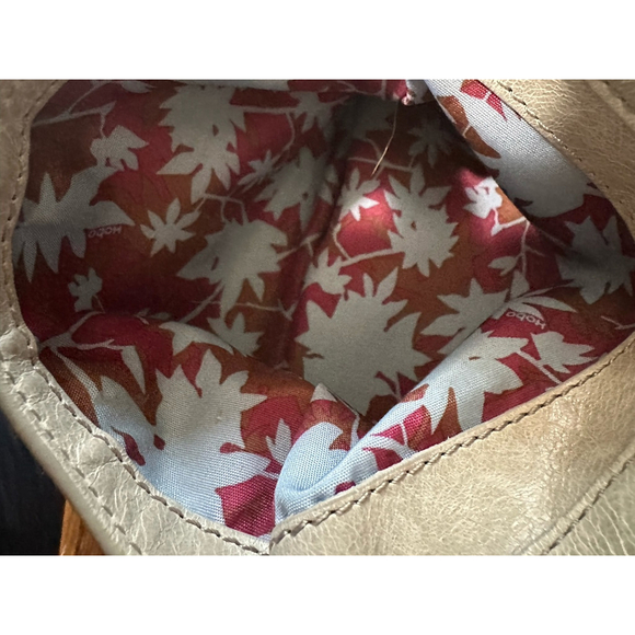 Hobo International Genuine Leather Shoulder Bag - Soft Gray | Floral Lining - Picture 8 of 10